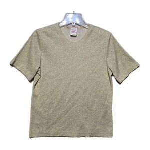 Vintage GW Plus Division Of Graff Shirt Women's Sz M Gold Shirt Sleeves Sleeve